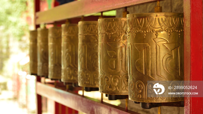 Buddhist Praying Wheels at Norbulingka Institute