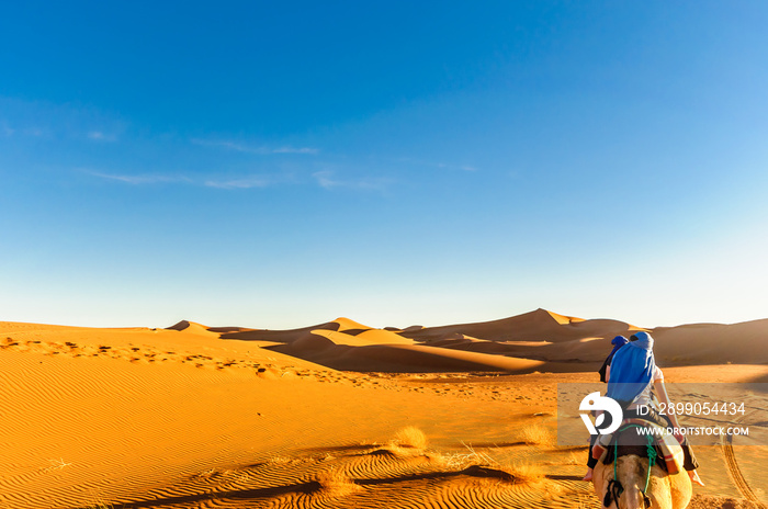 View of dunes in the dessert of Morocco by M’hamid