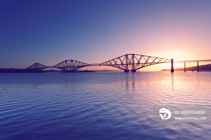 Edinburgh, Forth Bridge at sunrise