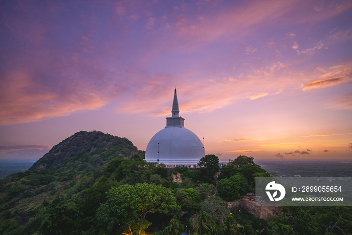 Mihintale in Anuradhapura, Sri Lanka at dusk