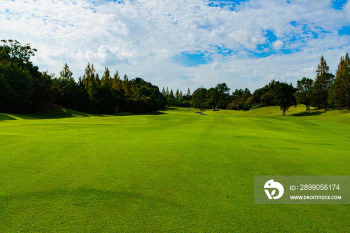 Image of management : landscape of Japanese golf scene in fairway ( safety area )