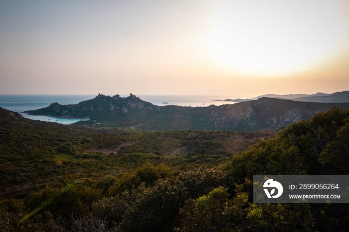 Corsica Coast Landscape at Sunset