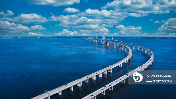 Two bridges connecting Annapolis, MD and Kent Island in Maryland