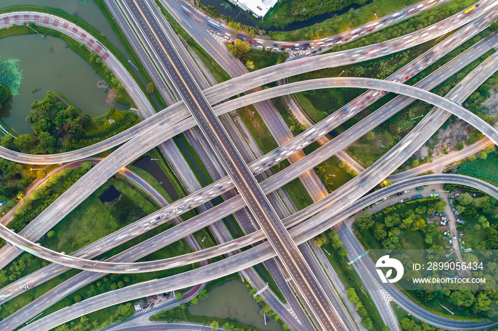 Transport city junction road aerial view