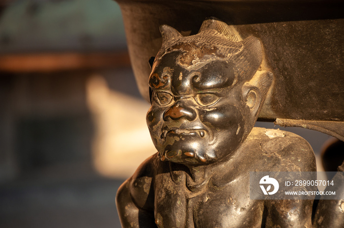 statue of devil in a Japanese temple