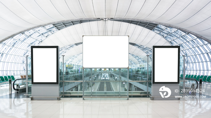 Blank advertising billboard in the Airport