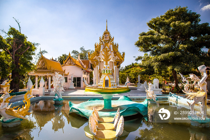 Wat Khung Tha Lao temple with hanuman head entrance, in Lopburi, Thailand