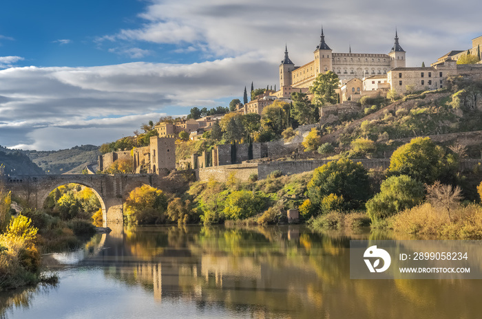 The Alcazar of Toledo from the Alcantara Bridge, Castile-La Mancha, Spain