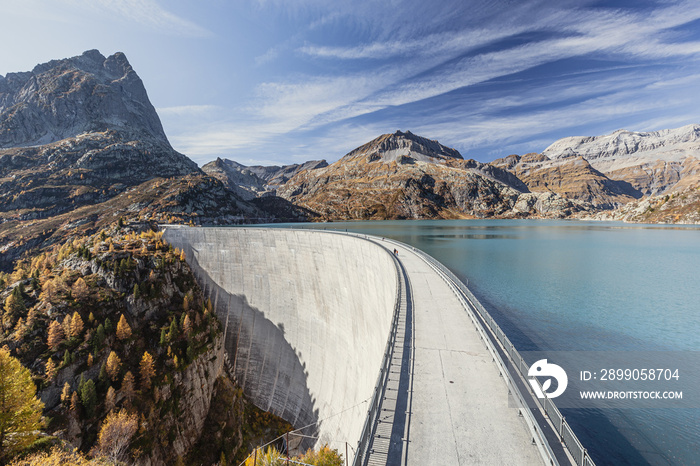 Emosson dam in autumn, Valais (Wallis), Switzerland