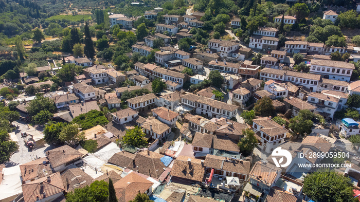 View of the old Sirince houses on the mountain slope. sirince is an old village of Selcuk, which is a district centre of Izmir. It is famous with its old Greek architecture and local wine. High