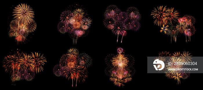 Multiple fireworks Collection set (high resolution)