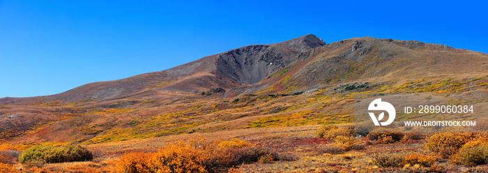 Panoramic view of Geneva basin landscape in Colorado during autumn time