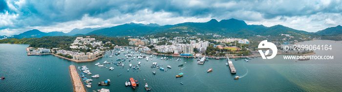 Panoramic aerial view of Sai Kung, Hong Kong.  photos taken by DJI Mavic Pro