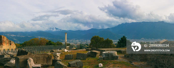 View of ancient ruins in Pompeii