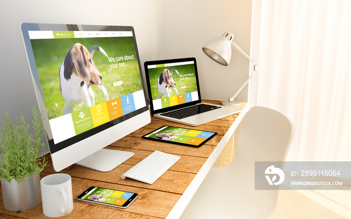 pet responsive website on devices