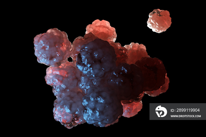 3d rendered illustration of some spreading cancer cells