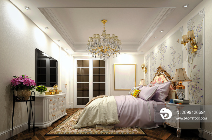 3d render of luxury bedroom