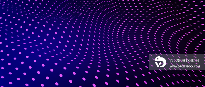 Dotted cyber texture. Minimal 3D illustration with dots arranged to waves and a digital tech aesthet