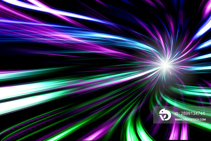 Abstract dark background with neon rays