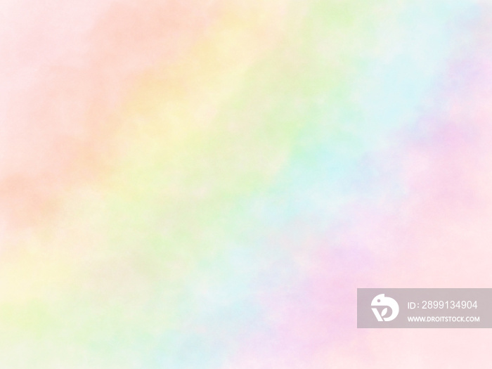 ふわふわの虹色壁紙素材、水彩画背景イメージ