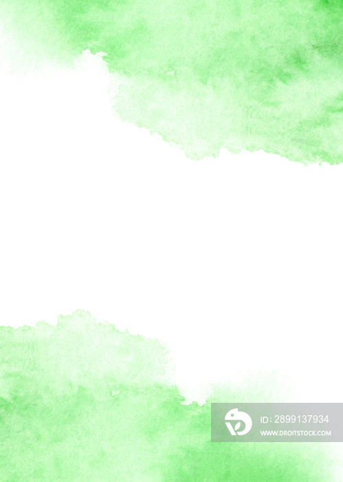green watercolor stains on white background
