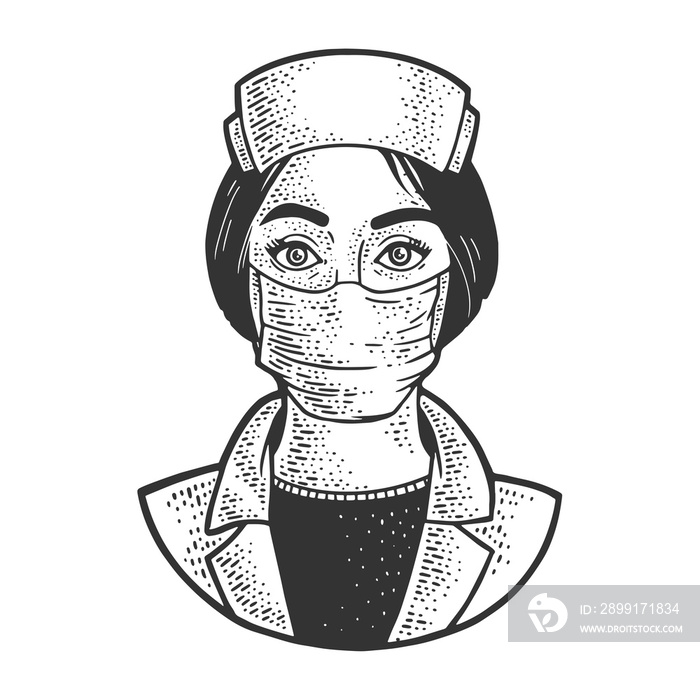 nurse sketch raster illustration