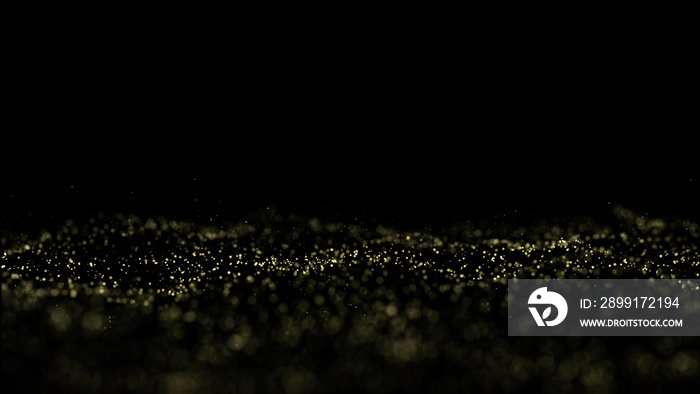 golden particle bokeh, illustration particle wave background