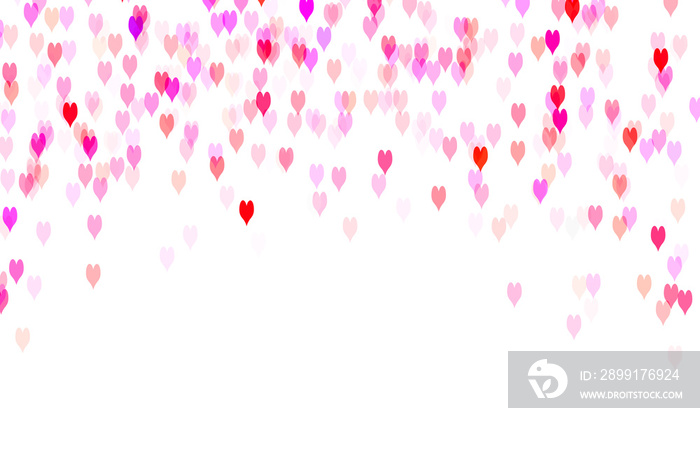 Valentines day abstract with hearts on white background, womens day love