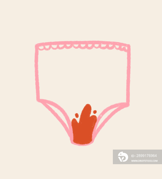 Ropa interior manchada con menstruación