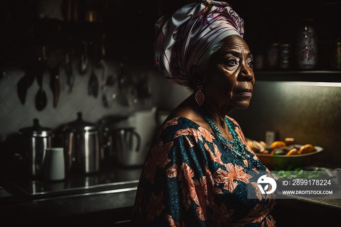 elderly woman in the kitchen