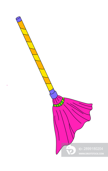 Yellow and pink walis tambo (soft broom)