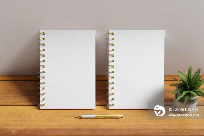 Elegant Spiral Notebook blank mockup