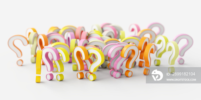 Infinite question marks, business concepts; original 3d rendering