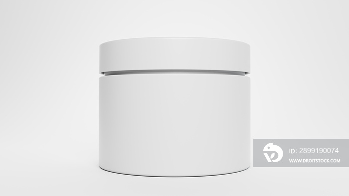 Matte Plasstic Jar Mockup on white background font view  3D rendering