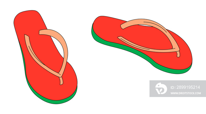 Red tsinelas (flip-flops)