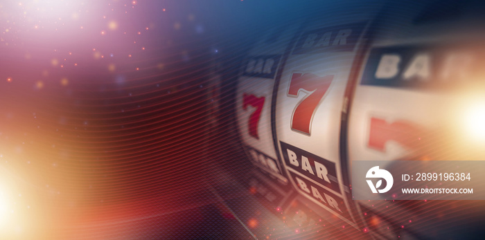 Slot Machine Concept Banner 3D Illustration