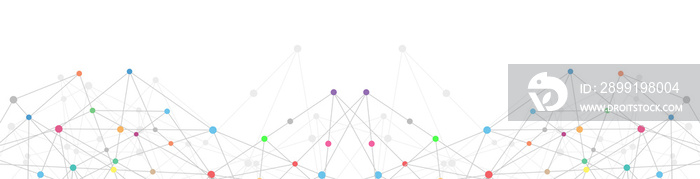 具有抽象几何背景和连接点和线的网站标题或横幅设计。Gl