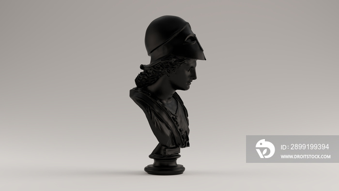 Black Minerva Bust Sculpture Right View 3d illustration 3d render