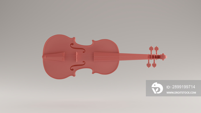 Pink Violin Horizontal  Front View 3d illustration 3d render