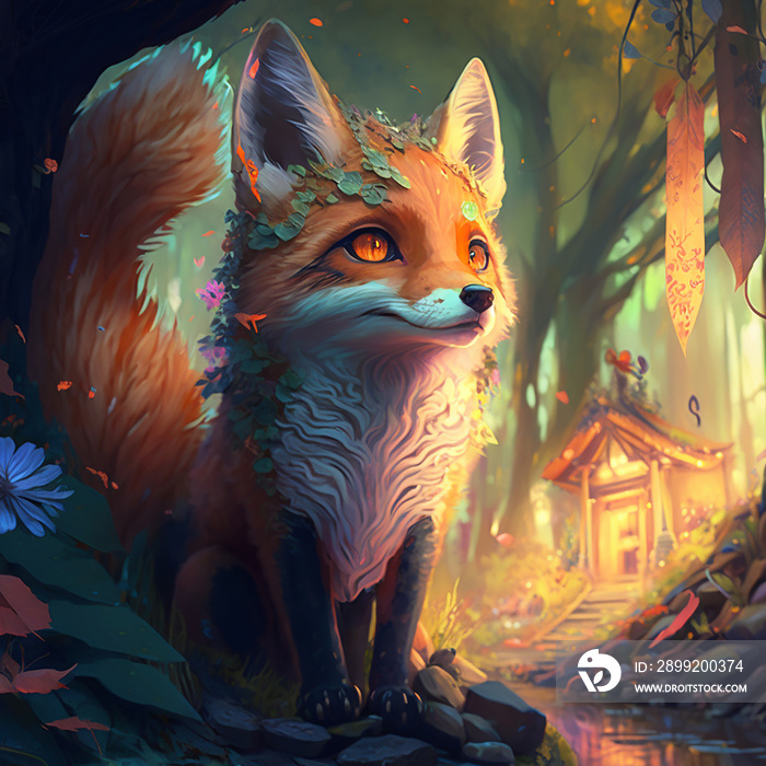 red fox in the forest