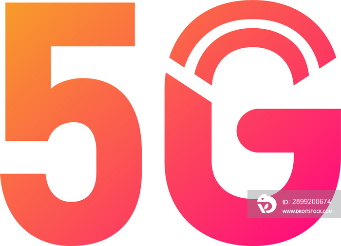 Fifth generation wireless internet icon in gradient colors. 5G signs illustration.