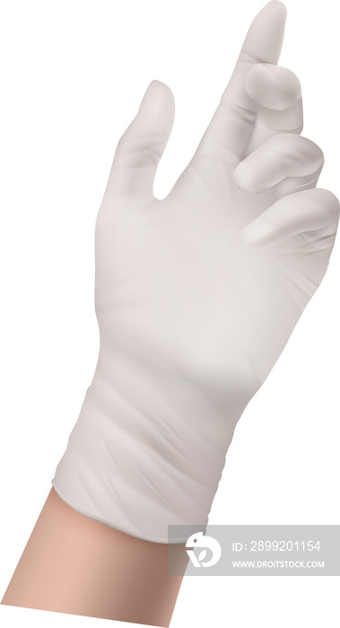 Hand white glove