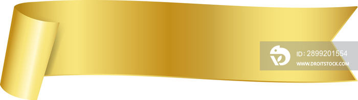 Gold ribbon banner tag label design, isolated background