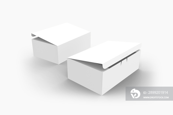 3D illustrator Tasty donut box on white background for your mockup design. Branding