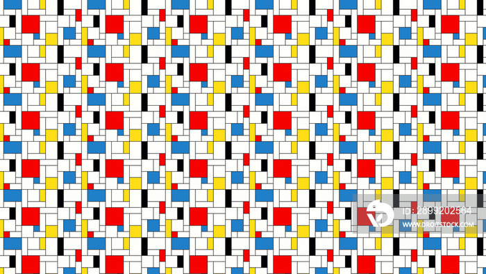 Neoplasticism (Piet Mondrian) imitation seamless pattern. Very large size background texture. Wallpaper.