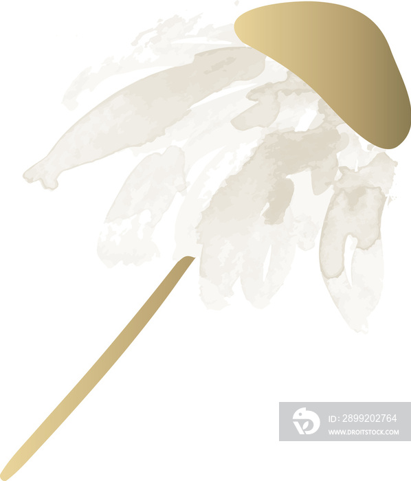 Gold watercolor flower illustration