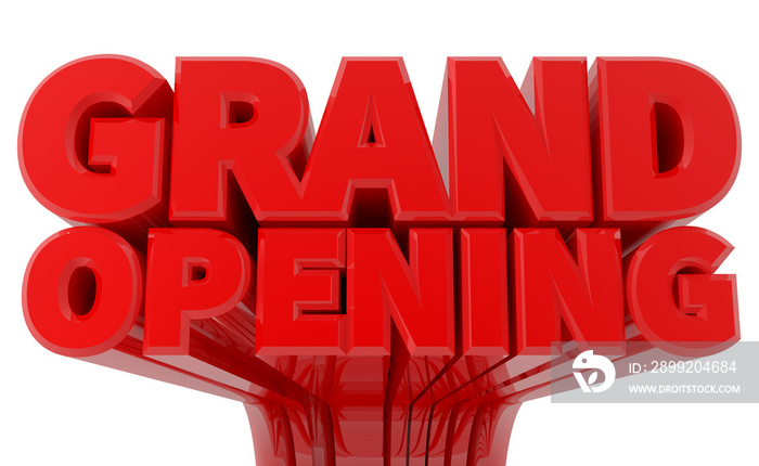 3D GRAND OPENING word on white background 3d rendering