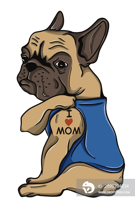 French Bulldog with Tattoo