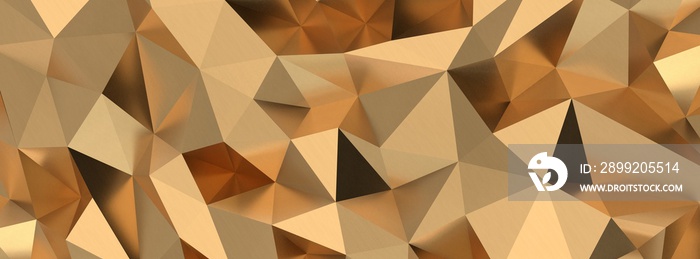 Abstract gold polygon background on texture.gold polygon geometric abstract background