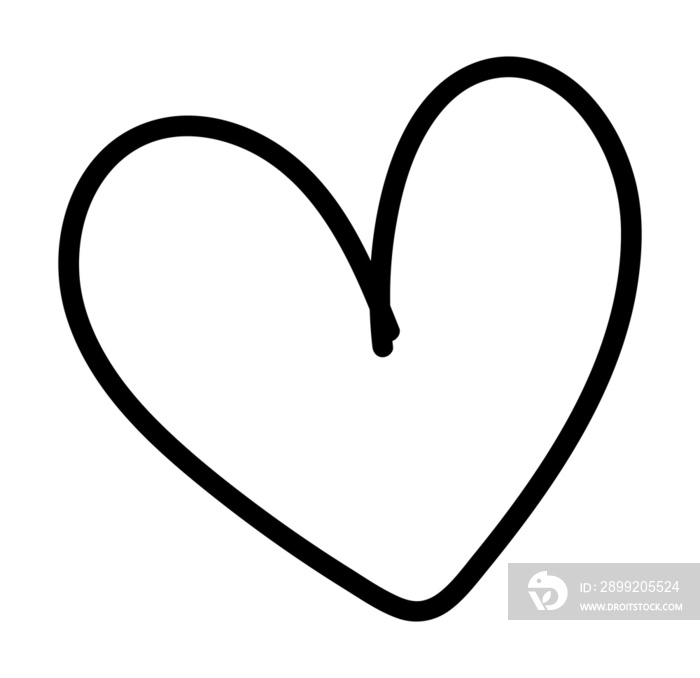 Heart doodle element vector